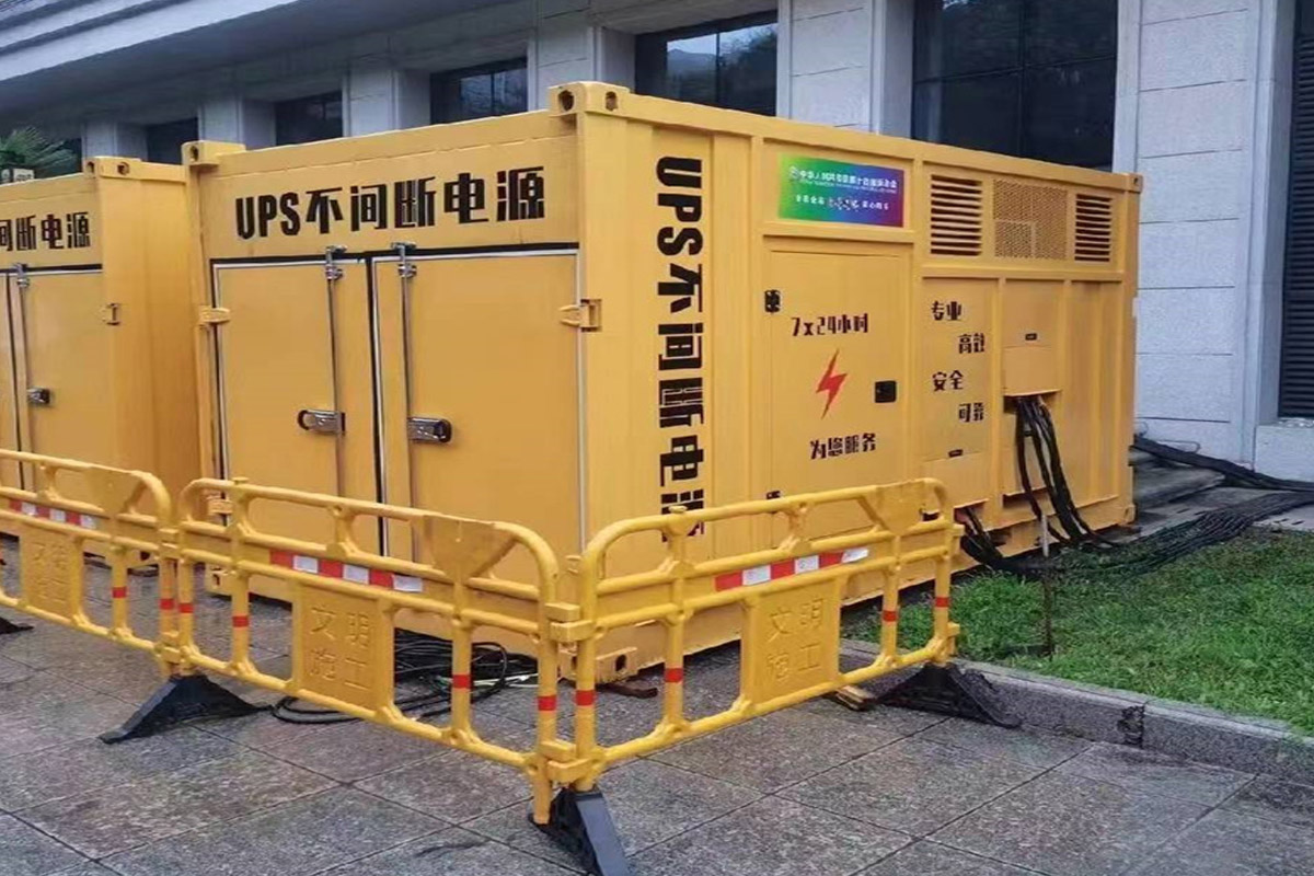 娄底发电机租赁施工现场
